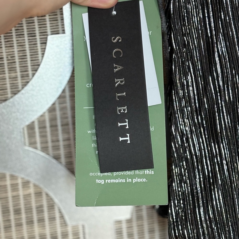 NWT Scarlett Silver Sheath Mini Dress Sleeveless Scoop Neck - Picture 6 of 7